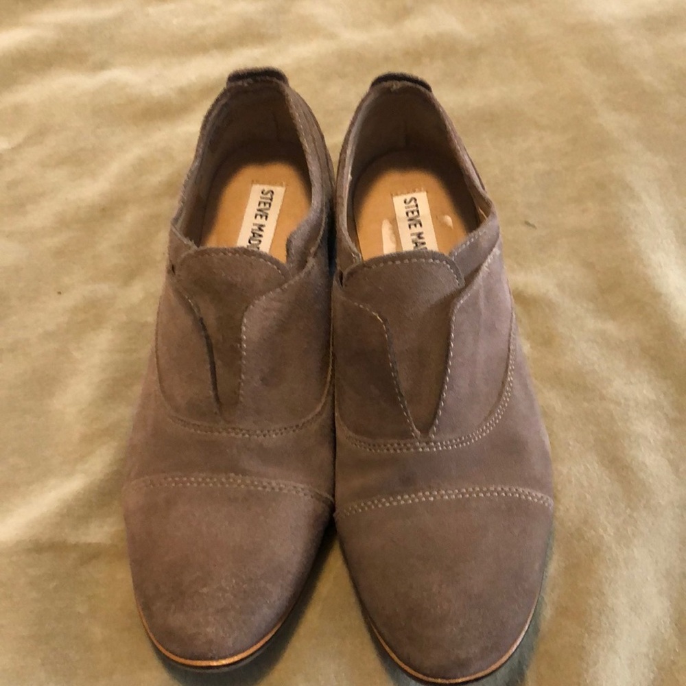 Suede slip on flats
